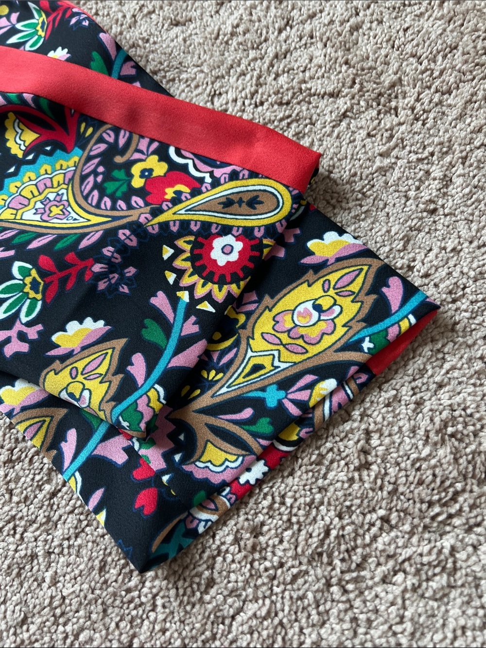 NWOT Boden Ludlow Multicolor Paisley Pants with Red Side Stripe - Picture 5 of 9